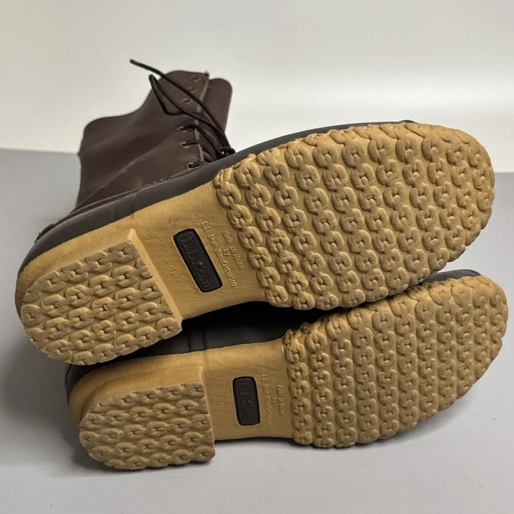 LL Bean Boots Mens Size 9 Maine Leather Hunting Duck Boot Shoe Rubber